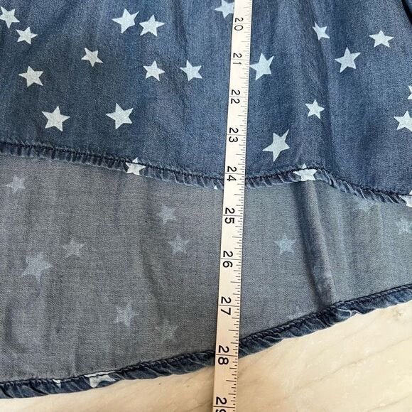 Cato star print peasant style blouse top chambray size 18/20W - Picture 6 of 7